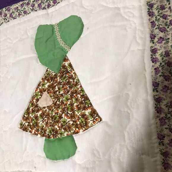 Vtg Sunbonnet Handmade Small Quilt - Picture 6 of 6